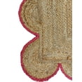 thumbnail image 3 of Scalloped Natural Jute Area Rug, Natural Red Boho Scallop Colored Trim, 3 of 4