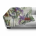 thumbnail image 3 of Vintage Soft Flannel Fleece Throw Blanket, Pattern of Watercolor Effect Colorful Spring Floral Bouquet, Cozy Plush for Indoor and Outdoor Use, 70" x 90", Cream Multicolor, by Ambesonne, 3 of 6