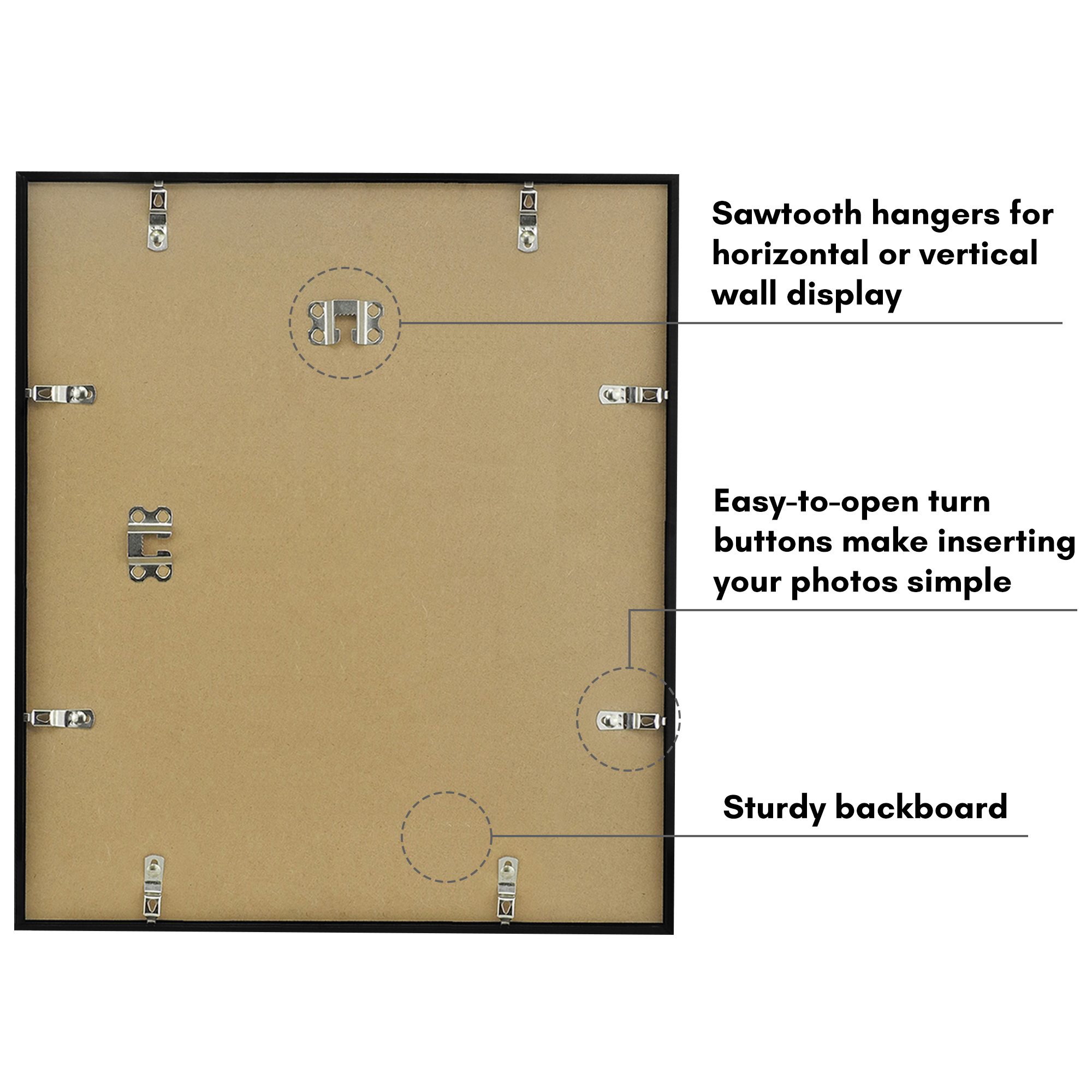 Americanflat 14x16 Picture Frame with Polished Plexiglass Streamline Collection Thin Border Wall - Black