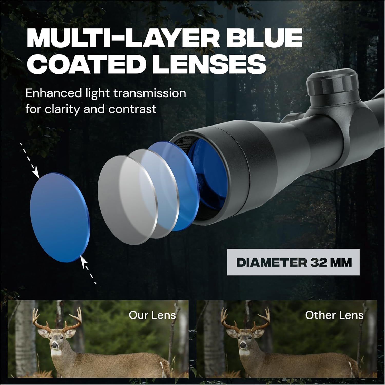 Ballista 4x32 Viper Eye Crossbow Scope with 2 Mounts Fits 20 mm Picatinny Rail
