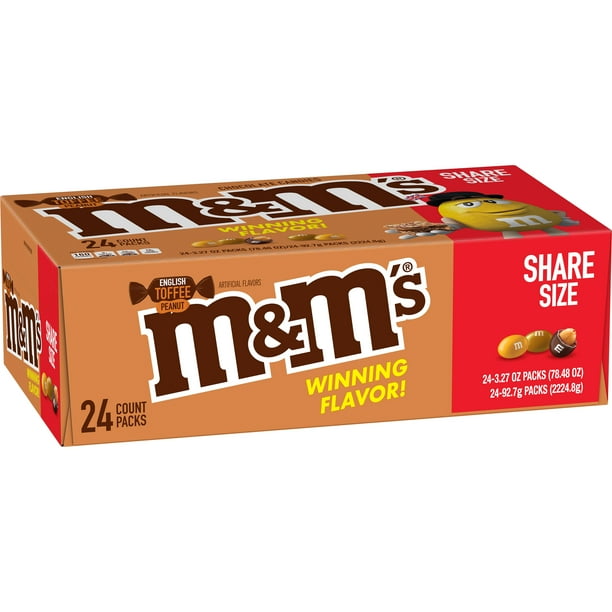 M&M'S English Toffee Peanut Chocolate Candy Flavor Vote Sharing Size, 3