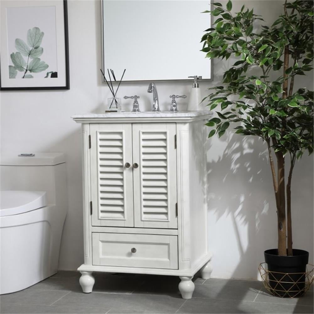 24 inch Single Bathroom Vanity in Antique White