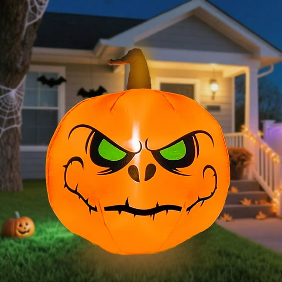 Calabaza inflable de Halloween YOUBEMAGIC de 4 pies con luz LED