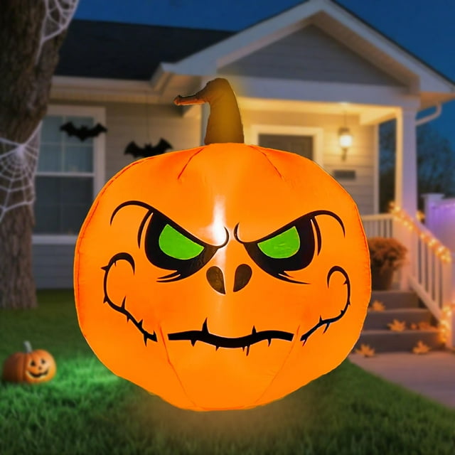Calabaza inflable de Halloween YOUBEMAGIC de 4 pies con luz LED