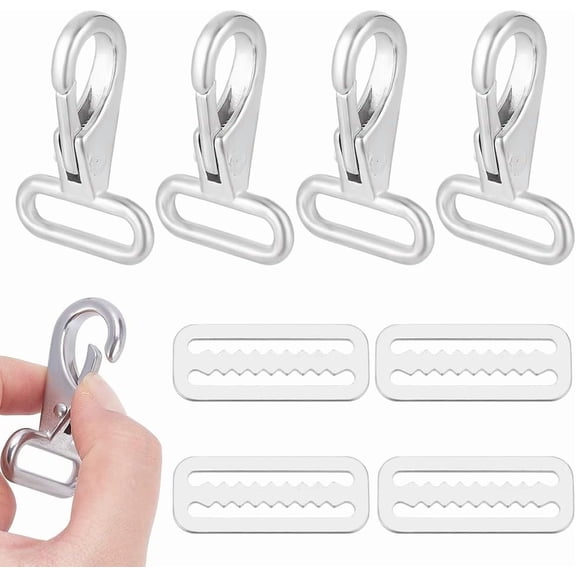 8Pcs Bimini Top Straps Snaps Hooks 1" Straps 316 Stainless Steel Heavy Duty Snap Hooks Bimini Top Hardware Swivel Push Gate Trigger Snap Hooks