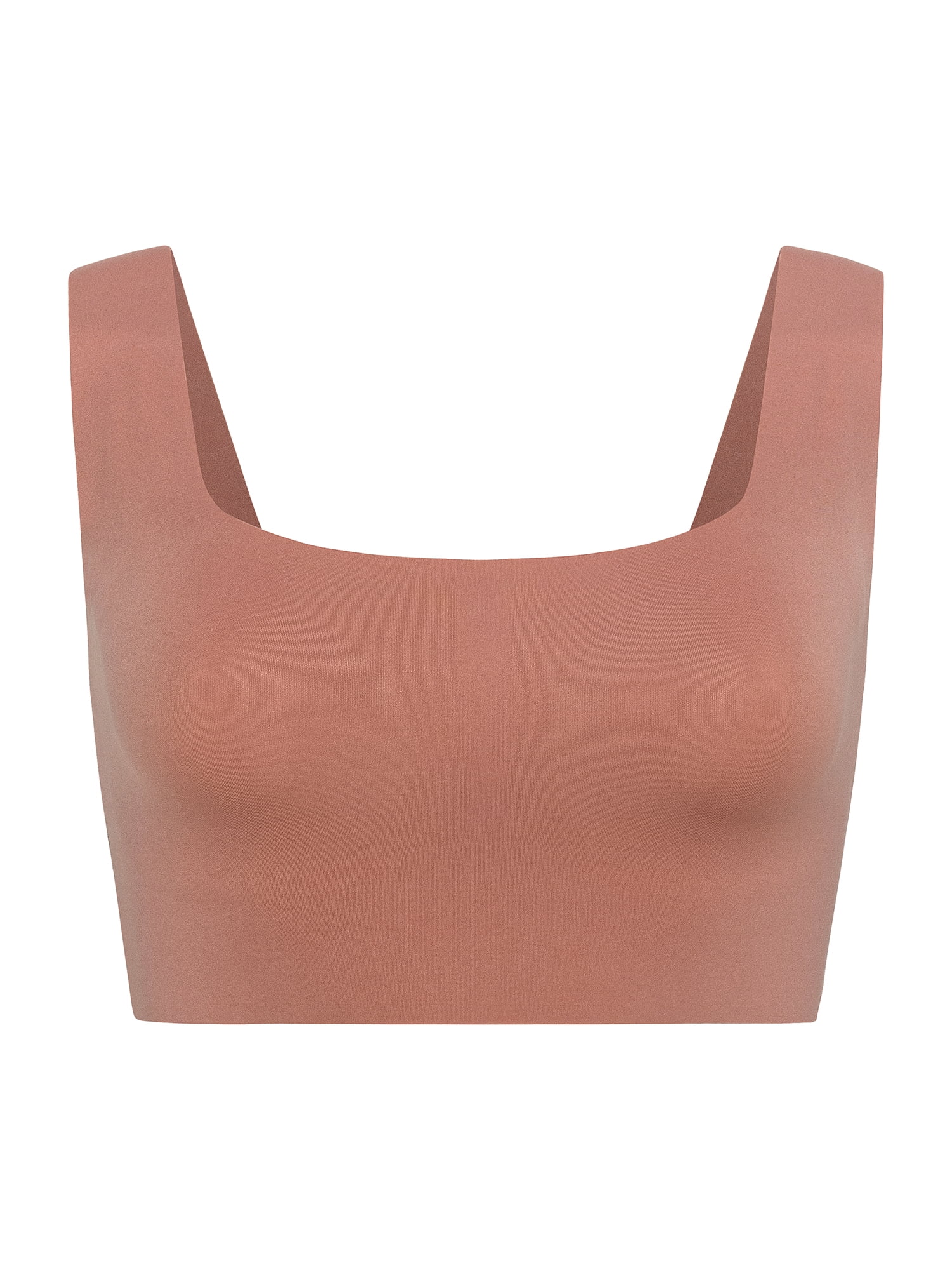 Joyspun Women’s Wire-Free Bonded Longline Square Neck Bra, Sizes XS-XXXL