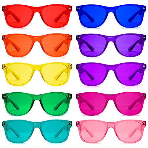 PURPLE CANYON Color Therapy Glasses 10 Pack for Chakra Healing, Chromotherapy, and Mood