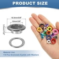thumbnail image 2 of Uxcell 110 Pcs Ojetes con arandelas Kit de ojetes 3/8" Gris, 2 of 7