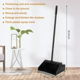 thumbnail image 3 of Efoee Dust Pans with Long Handle Set 36.6 Inch Commercial Dust Pan with Comb Large Plastic Stand up DustPans for Outdoor Indoor Restaurant Home Office Floor Cleaning,Black, 3 of 7