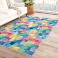 thumbnail image 1 of 4x5 Area Rug Geometric Rugs, Colorful Carpet for Living Room Bedroom Abstract Patterned Indoor Home Decor, Non Slip Soft & Low Pile Large Washable Rug ZH&170, 1 of 7