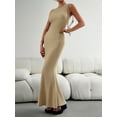 thumbnail image 6 of Biekopu Women’s Knit Long Dress Sleeveless Round Neck Solid Color Tank Dress Cocktail Party Dress, 6 of 9