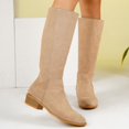 thumbnail image 6 of Boots for Women Winter Comfortable Versatile Round Toe Low Chunky Heel Knee High Boots Women Casual Cozy Fashion Short Boots for Party Daily Wear, 6 of 9