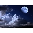 thumbnail image 2 of wall26 - Night Sky with The Moon, Clouds and Stars - Removable Wall Mural | Self-Adhesive Large Wallpaper - 66x96 inches, 2 of 6