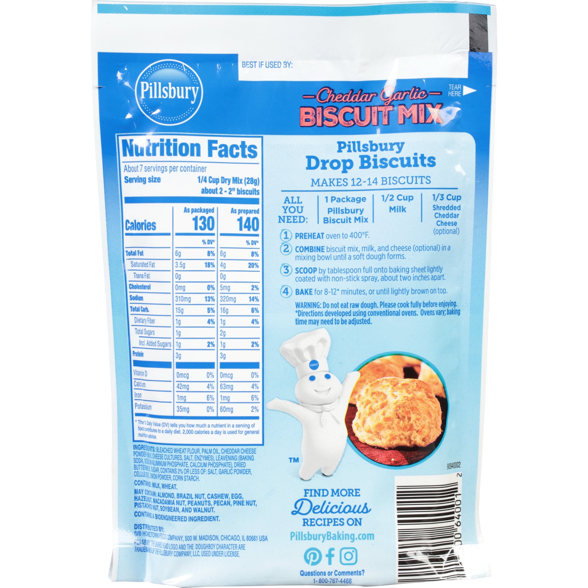 Pillsbury Cheddar Garlic Biscuit Mix, 7 oz Bag
