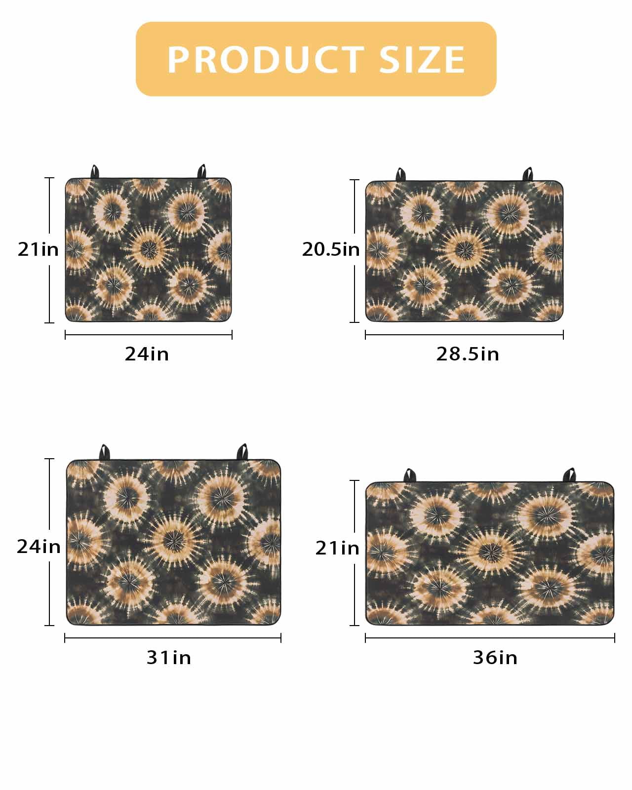 nqOlkjepod Large Induction Cooktop Protector Mat 24"x21", Brown Black Stove Top Covers for Electric Stove, Watercolor Abstract Art Ethnic Decorative Stove Burner Cover Mats, Glass Top Stove Cover