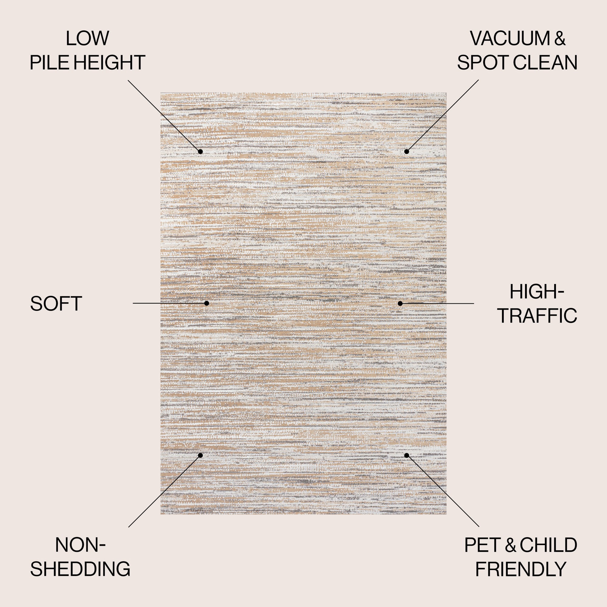 JONATHAN Y SILK ORCHID 8 x 10 Area Rug, Loom Strie - Beige/Gray, SOR200D-8