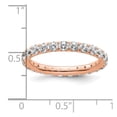 thumbnail image 4 of 14k Rose Gold Polished Size 9 U-Shared Prong 2 carat Diamond Complete Eternity Band, 4 of 5