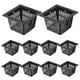 thumbnail image 3 of 10 cestas de cultivo verdes cuadradas para raíces, ideales para riego de plantas en invernaderos sin tierra. Macetas negras., 3 of 8