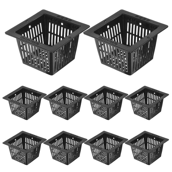 Minkissy 10Set Hydroponic Basket Square Black Root Growth for Garden Soilless Cultivation