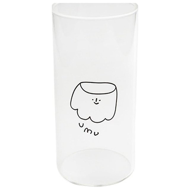 Juego de vasos de cristal con pajita para el hogar, botella de bebida transparente de dibujos animados estable, Simple y a la moda, 1 Juego