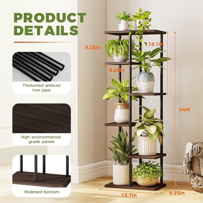 Zwarte Plantenstandaard Set Van 5 Metal Plantenstandaards - Zwart Plantenrek Voor Binnen & Buiten | Geen Montage | Modern Design Plantenstandaard Ikea
