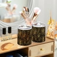thumbnail image 3 of Yayeee 4 Pack Qtip Holder Bathroom Cotton Swab Canister with Lid Clear Dispenser Set, Black Flower Pattern, 3 of 6