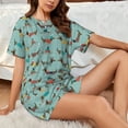 thumbnail image 4 of Wukai Dachshund Dog Puppy Women's Pajama Set,Short-Sleeve Top and Shorts with Elastic Waistband and Pockets for Loungewear, Yoga, and Casual Wear-Medium, 4 of 8