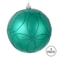 thumbnail image 4 of Vickerman 6" Teal Candy Ornament with Circle Glitter Pattern, 3 per Bag, 4 of 4