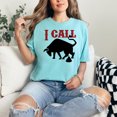 thumbnail image 2 of I Call Bull Funny Statement, Chalky Mint Comfort Colors T-Shirt, Small, 2 of 3