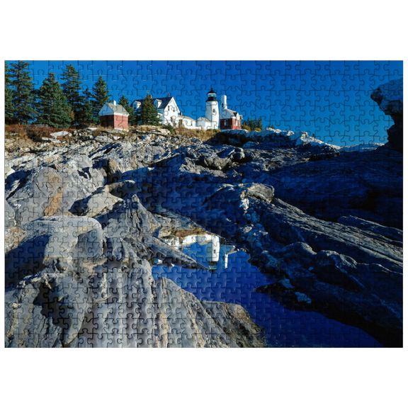 MyPuzzle - Lighthouse At Pemaquid Point, Maine, USA - Premium 500 Piece Jigsaw Puzzle for Adults