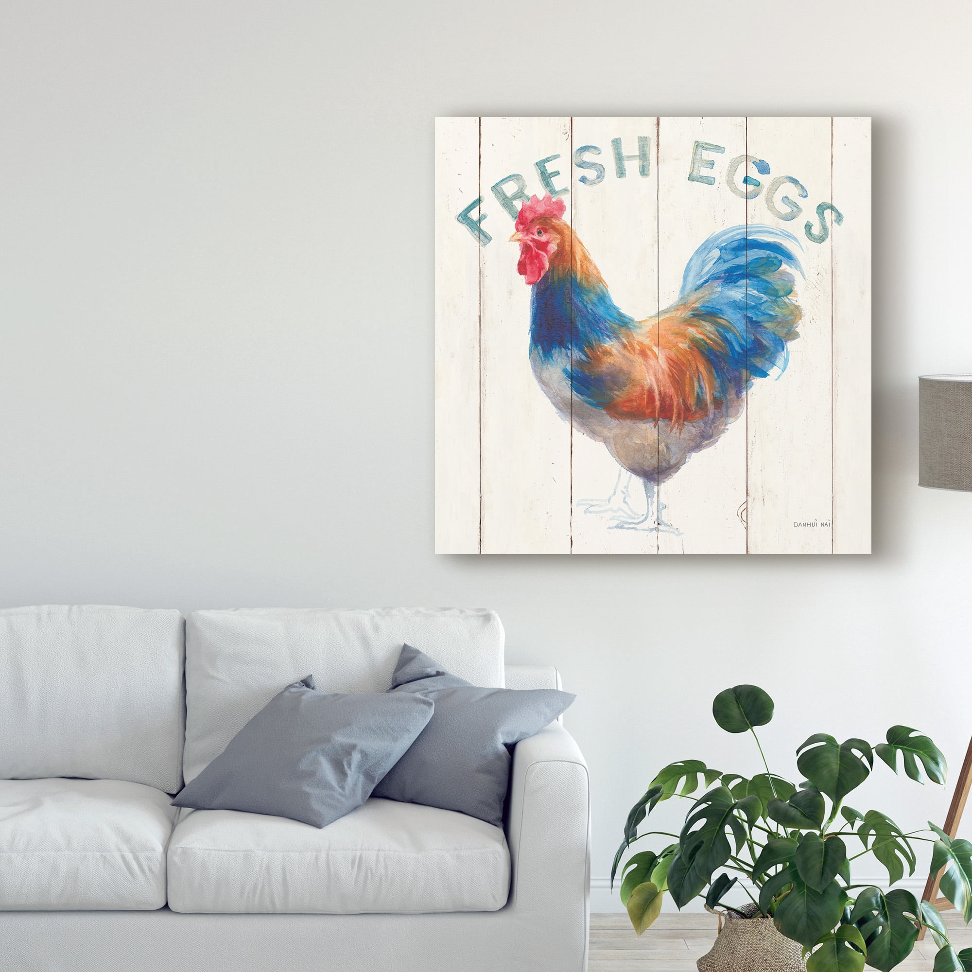 Trademark Fine Art 'Fresh Eggs Hen' Canvas Art by Danhui Nai
