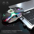 thumbnail image 5 of Rechargeable 2.4G Wireless Gaming Mouse with USB Receiver and RGB Backlit Colors for Laptop, PC Computer and Macbook (600mAh Lithium Battery) (Black), 5 of 5