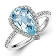 thumbnail image 3 of Lafonn Aria Sterling Silver Platinum Plated Lassire Blue Topaz and Simulated Diamonds Womens Ring, 3 of 5
