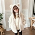 thumbnail image 6 of OGLCCG Girls Winter Faux Fur Coats Warm Long Sleeve Full Zipper Furry Sherpa Jackets Soft Outdoor Windproof Thermal Outerwear with Pockets 5-14 Years, 6 of 6