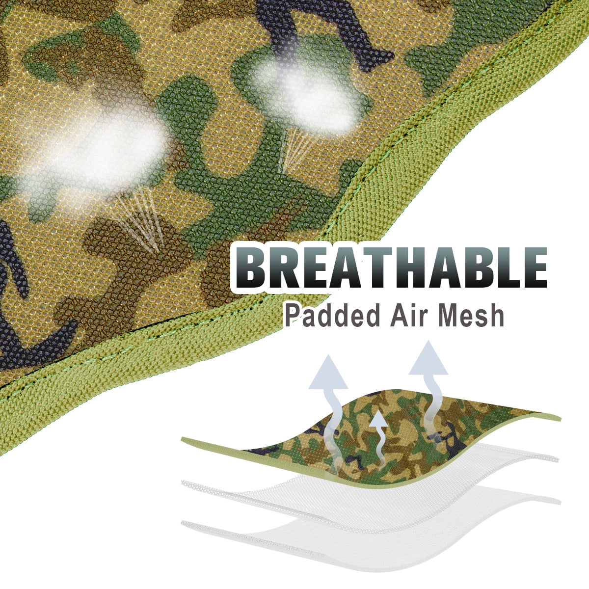 BARKBAY No Pull Dog Harness Large Reflective Dog Harness with Front Clip and Easy Control Handle for Walking Training Running with ID tag Pocket(Camo,XL)