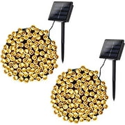 Lomotech Solar String Lights Outdoor, 2-Pack Each 72FT 200 LED Solar Twinkle Lights Outdoor, Waterproof Solar Tree Lights with 8 Modes and Memory Function Perfect for Garden,Tree,Wedding (Warm White)
