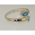 thumbnail image 5 of LBG British Made 925 Sterling Silver Natural Blue Topaz Womens Band Ring - 33 size options, 5 of 7