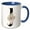 Blue/White, variant on 3drose, Pretty Tropical Leaf Monogram Initial J, 11oz Two-tone Blue Mug