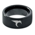 thumbnail image 2 of Tungsten Hummingbird Trochilidae Wing Bird 2d Art Band Ring 9mm Men Women Comfort Fit Black Flat Cut Brushed Polished, 2 of 4