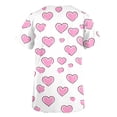 thumbnail image 4 of cocolona Scrubs for Women, V-Neck Short Sleeve Scrubs Tops Valentines Day Workwear Uniform T-shirts with Pockets, 4 of 5