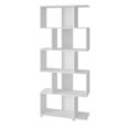 thumbnail image 1 of Bowery Hill Mid Century Modern Industrial Wood 5 Shelf Bookcase in White, 1 of 2