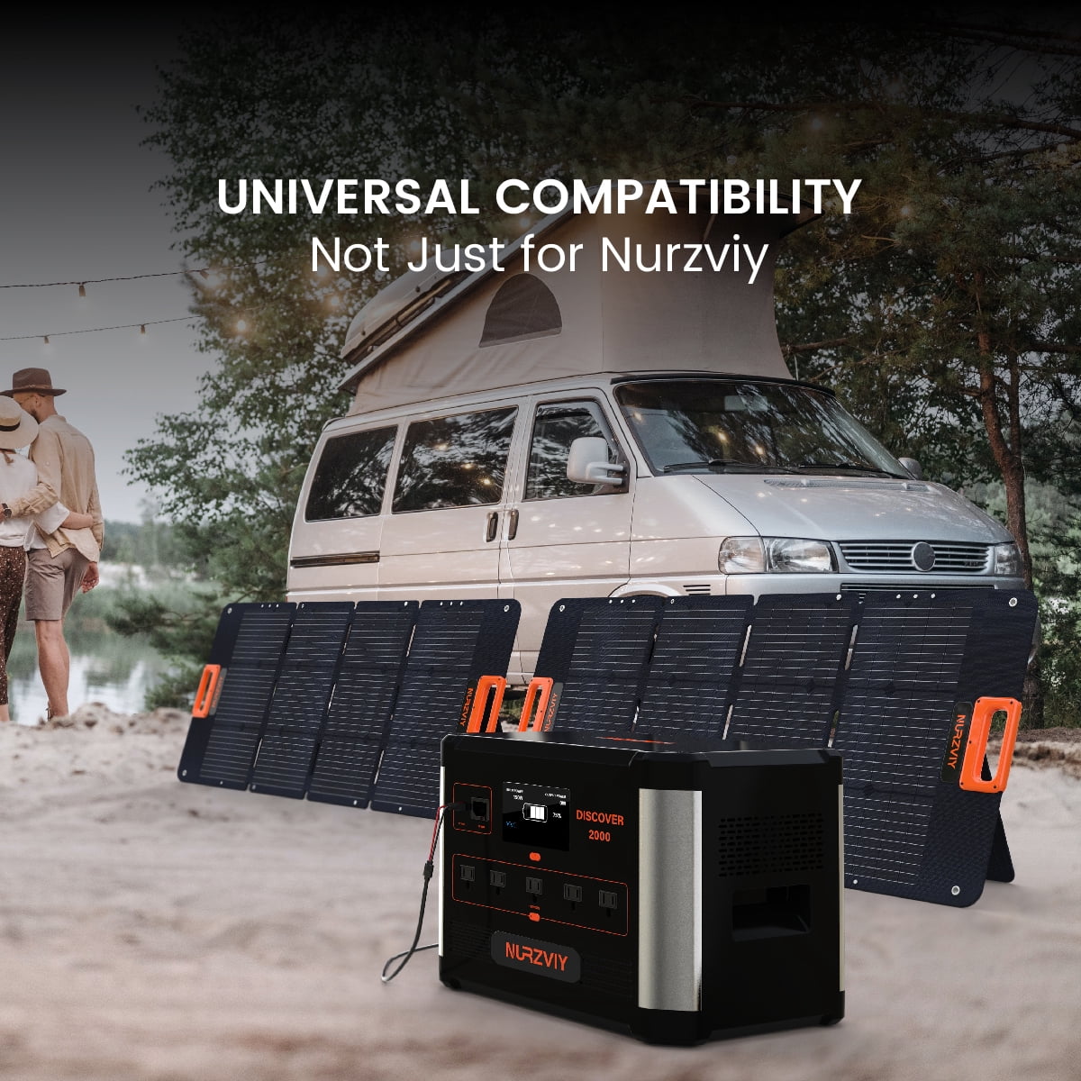 NURZVIY Portable Foldable Outdoor Solar Panel Charger SolarEpoch 200 200W Waterproof for Camping 1-Pack