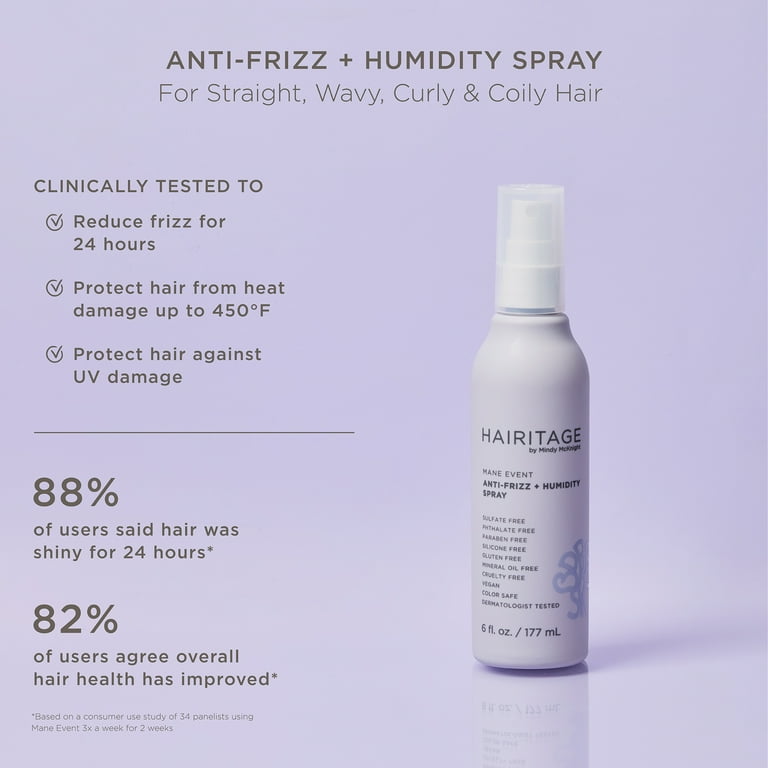 Hairitage Mane Event Anti-Frizz + Heat Protectant Spray, 6 fl oz photo 7