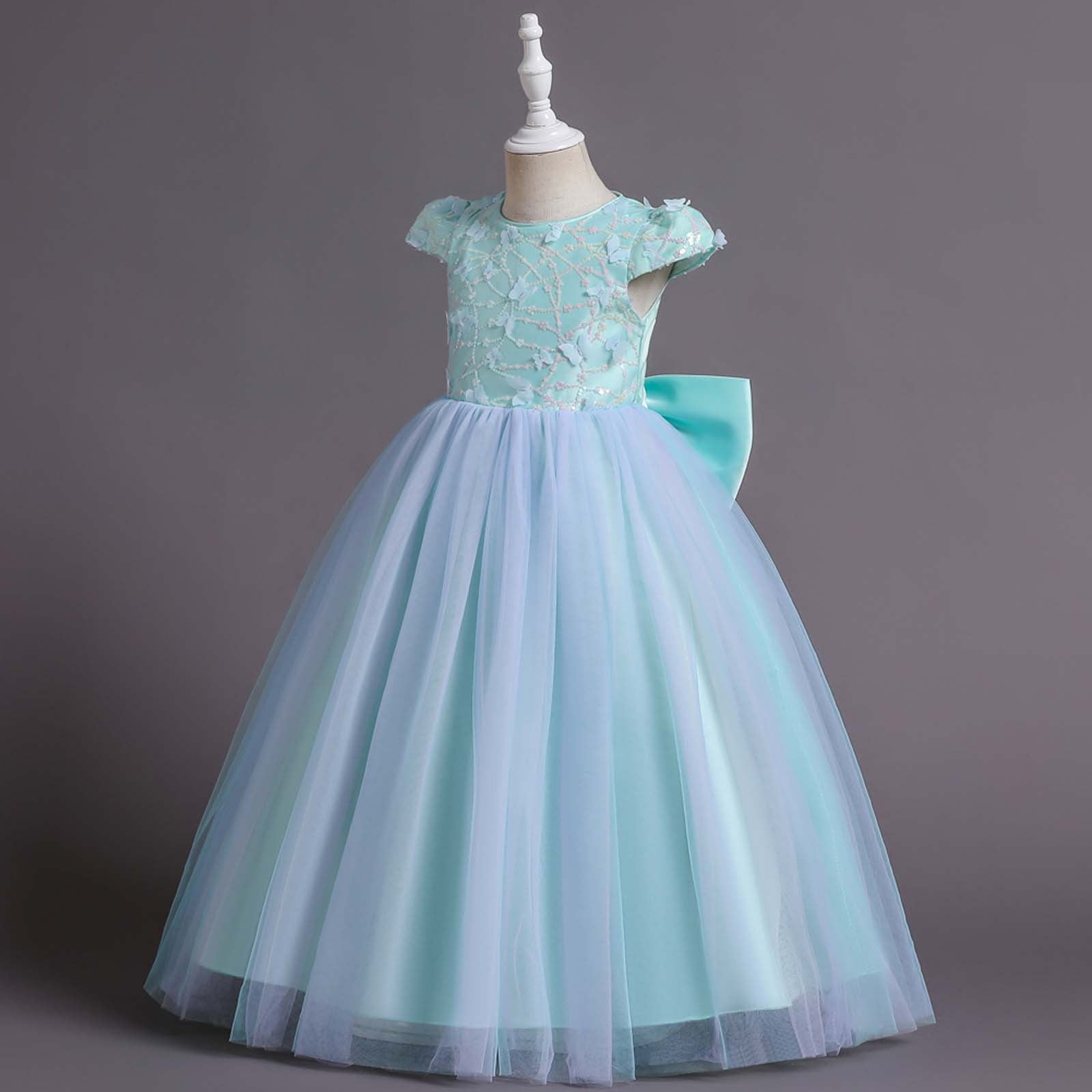 Rbaofujie Toddler Girl Clothes Kids Dress Girls Sleeveless Princess Dress Butterfly Sequin Mesh Dress Tufted Dress Discount Clearance Walmart