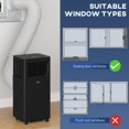 thumbnail image 7 of 10000 BTU Mobile Air Conditioner, 441 Sq. Ft., AC Unit with Dehumidifier, Sleep, 24H Timer On/Off, Window Kit, Black, 7 of 7