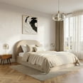 thumbnail image 2 of Placida Decor Luna Lit Plateforme Grand avec Rangement Relevable, Rembourrage en Bouclé Beige, Tête de Lit Courbée, Cadre en Métal et Base à Lattes, 2 of 10