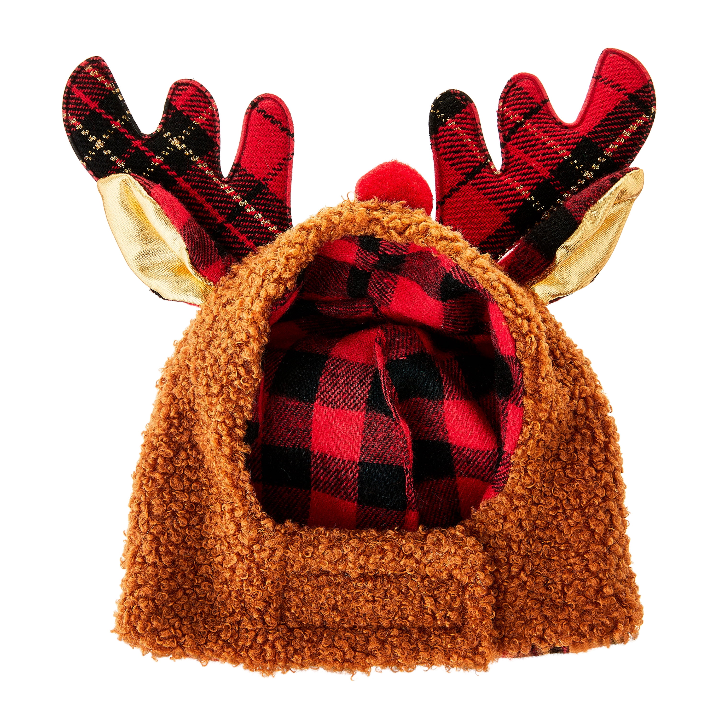 Vibrant Life Holiday Pet Reindeer Antlers Hat for Cats and Dogs, Brown, Extra Small/Small