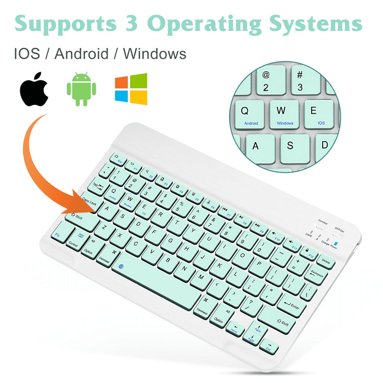 Ultra-Slim Bluetooth rechargeable Keyboard for Samsung Galaxy S20+ and all  Bluetooth Enabled iPads, iPhones, Android Tablets, Smartphones, Windows pc 