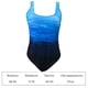 thumbnail image 3 of Traje de baño de una pieza con espalda cruzada y degradado azul para mujer, 3 of 6