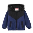 thumbnail image 5 of MexChoioe Kids Zip Up Hooded Outerwear Color‑Blocked Windbreaker Jacket Long Sleeve with Pockets Breathable Fall Travel Everyday Coat for Boys, 5 of 6